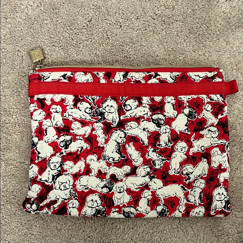 Carolina Herrera Newman Marcus for Target Red and White Dog Print Pouch